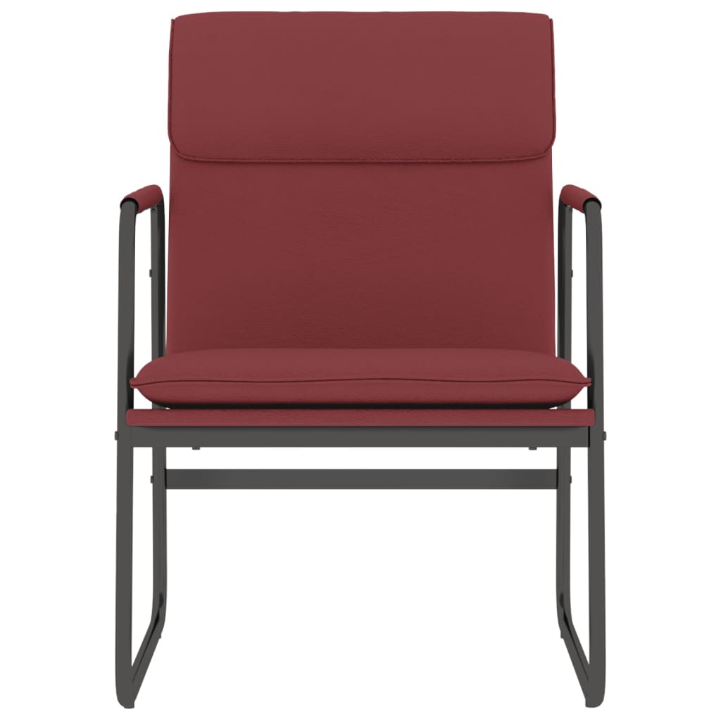 Cadeira lounge 55x64x80 cm couro artificial vermelho tinto