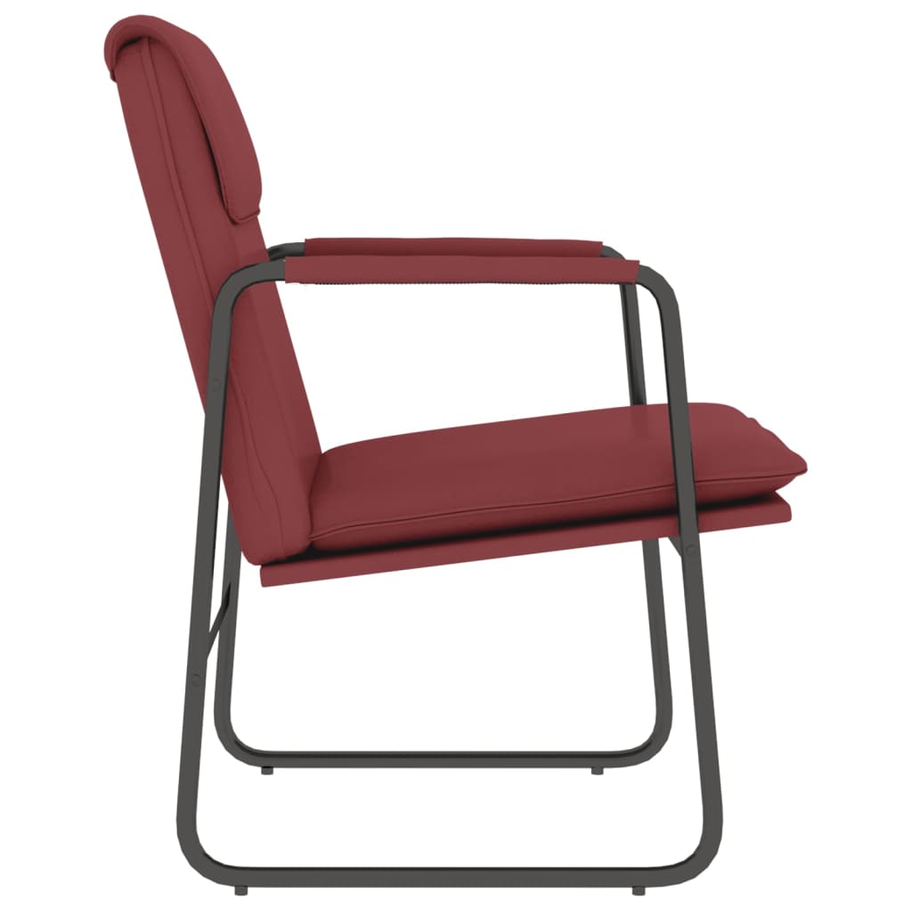 Cadeira lounge 55x64x80 cm couro artificial vermelho tinto