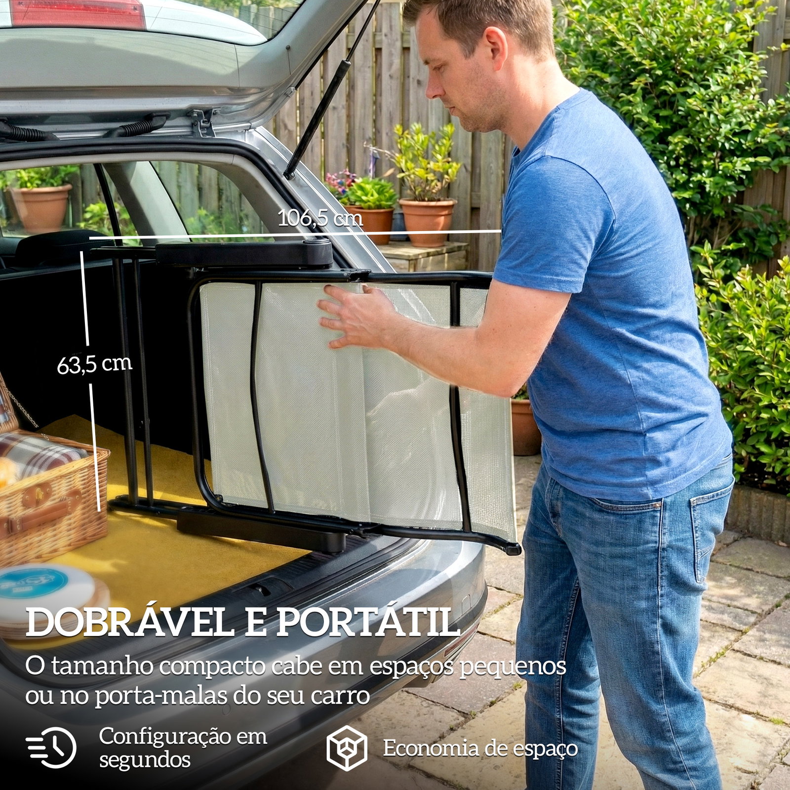 Conjunto de 2 cadeiras dobráveis reclináveis de jardim exterior com encosto alto ajustável em 5 posições apoio para pés cinza claro