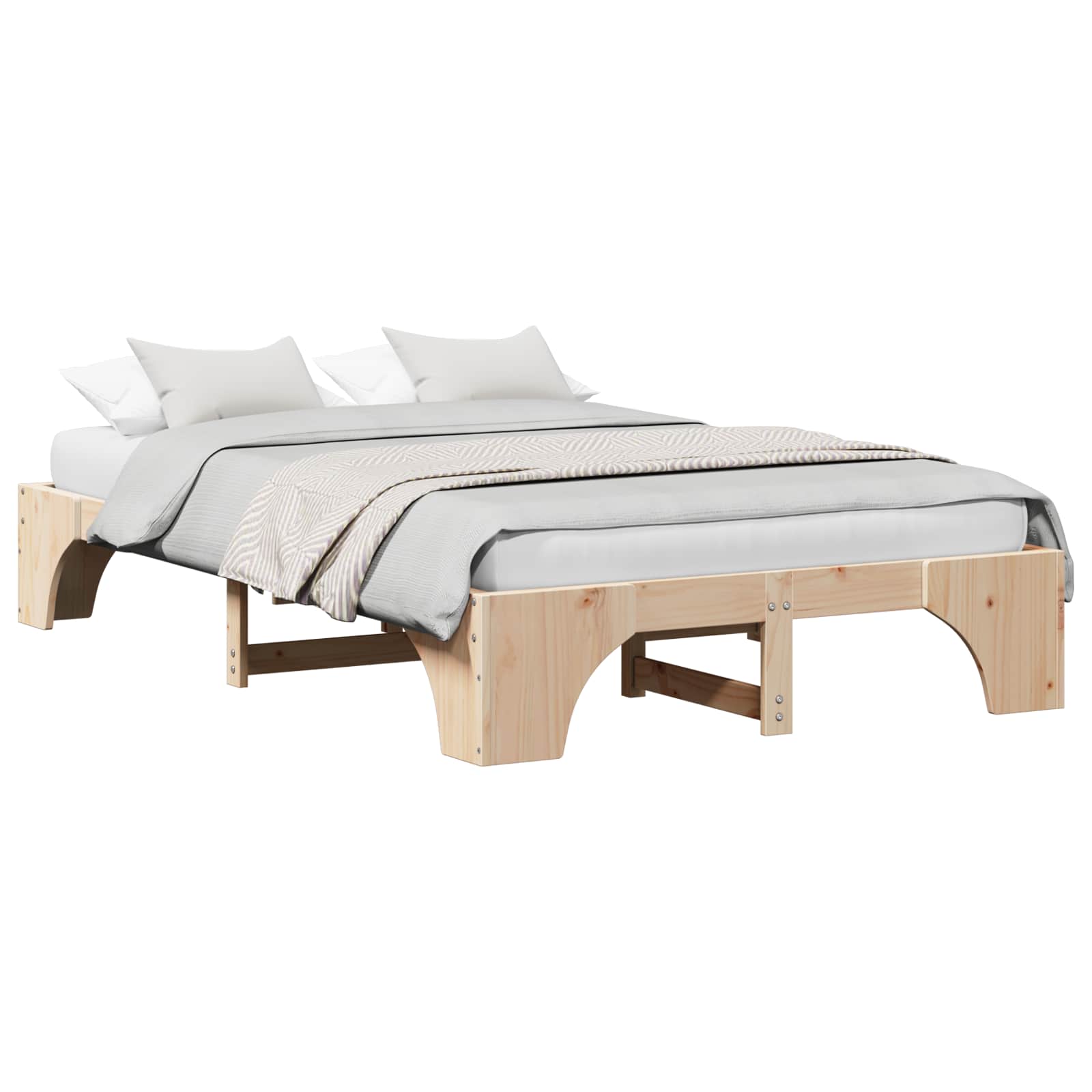 Estrutura da cama natural 140 x 190 cm