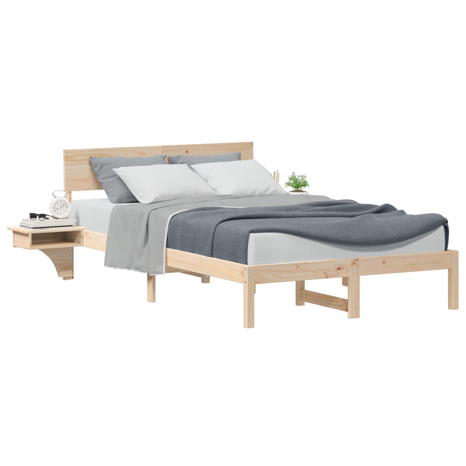 Estrutura da cama com cabeceira castanho 120 x 190 cm