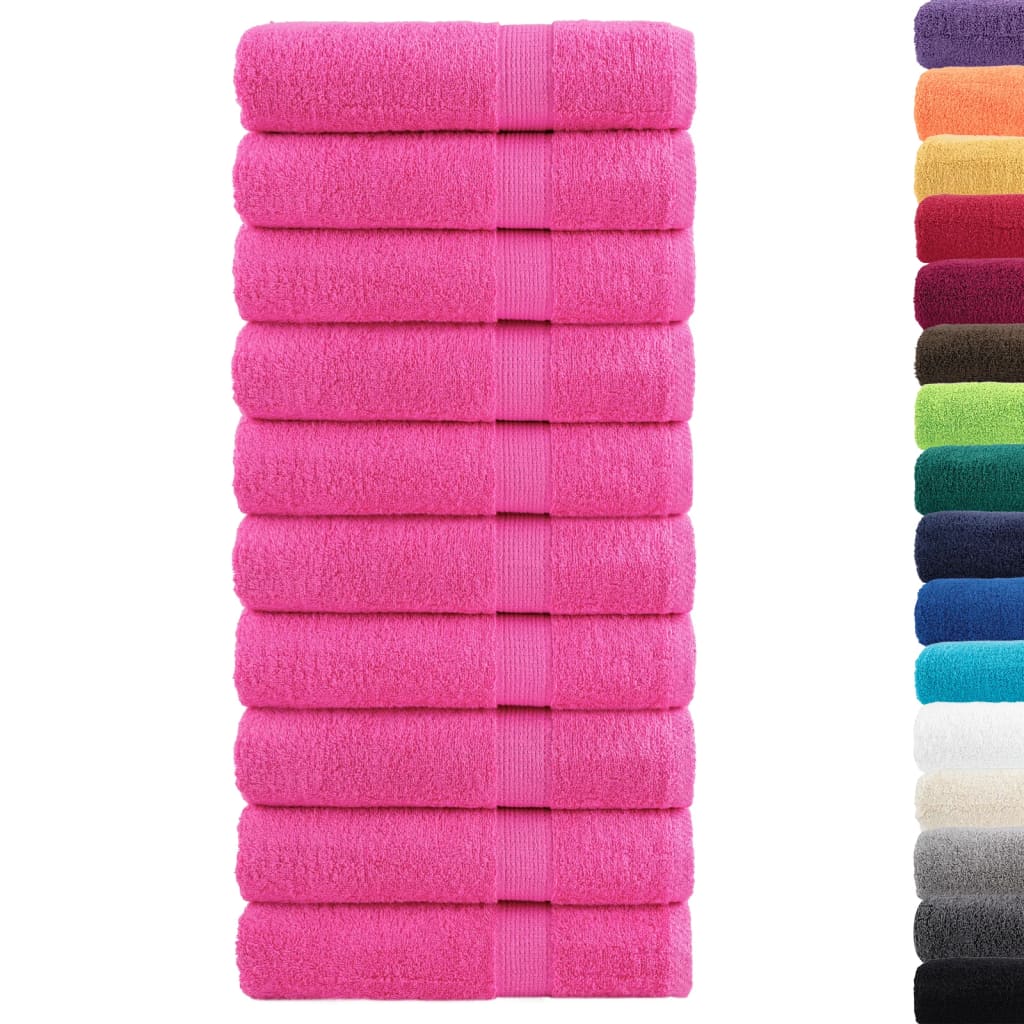 Toalhas de mãos premium solund 10 pcs 50x100 cm 600 gsm rosa