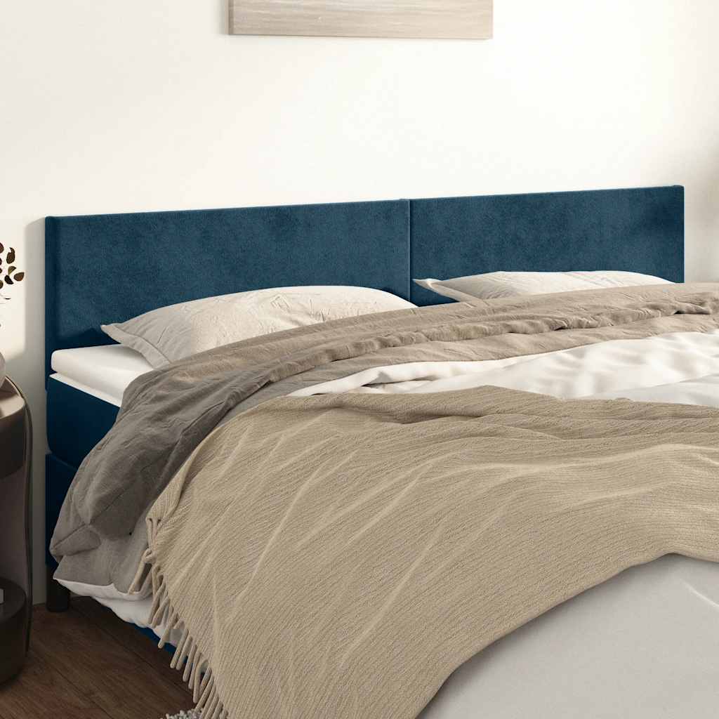 Cabeceiras azul-escuro 180x5x78/88 cm veludo