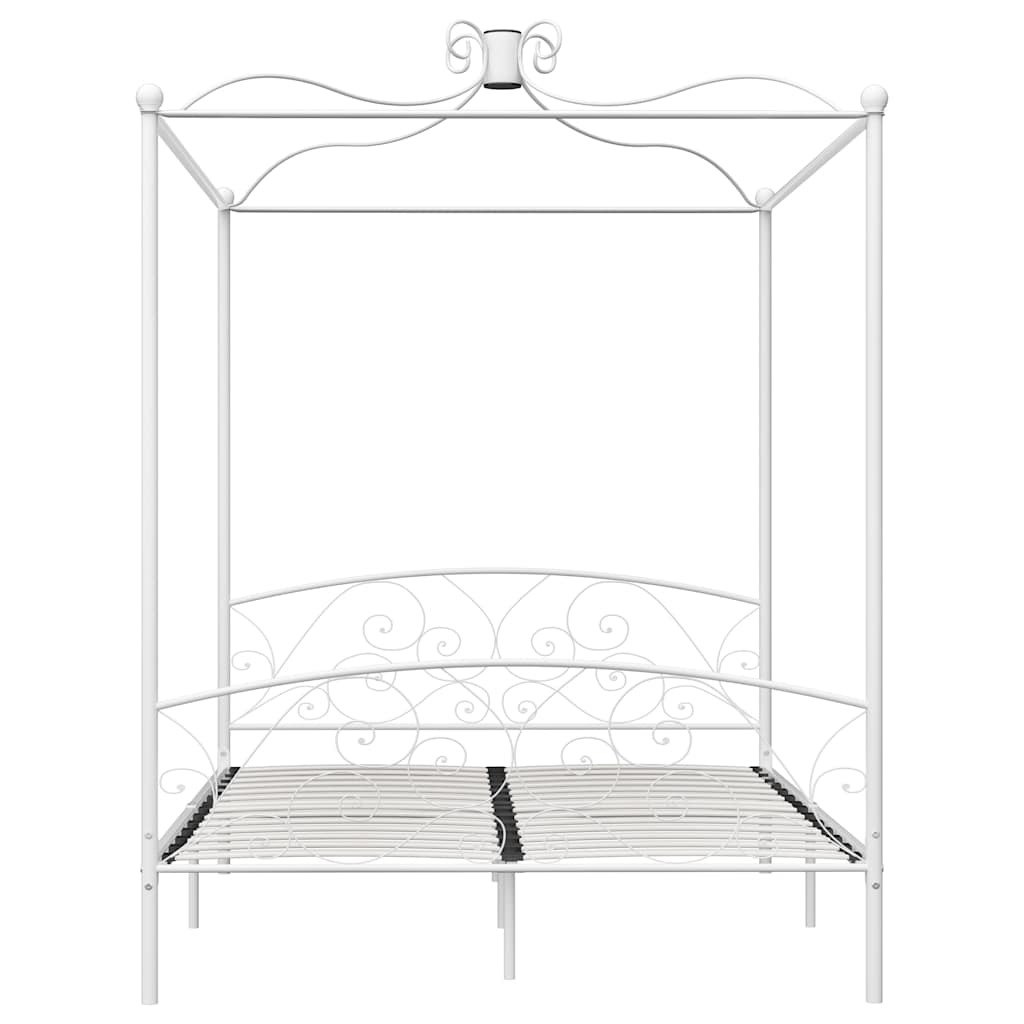 Estrutura de cama com dossel metal 180x200 cm branco