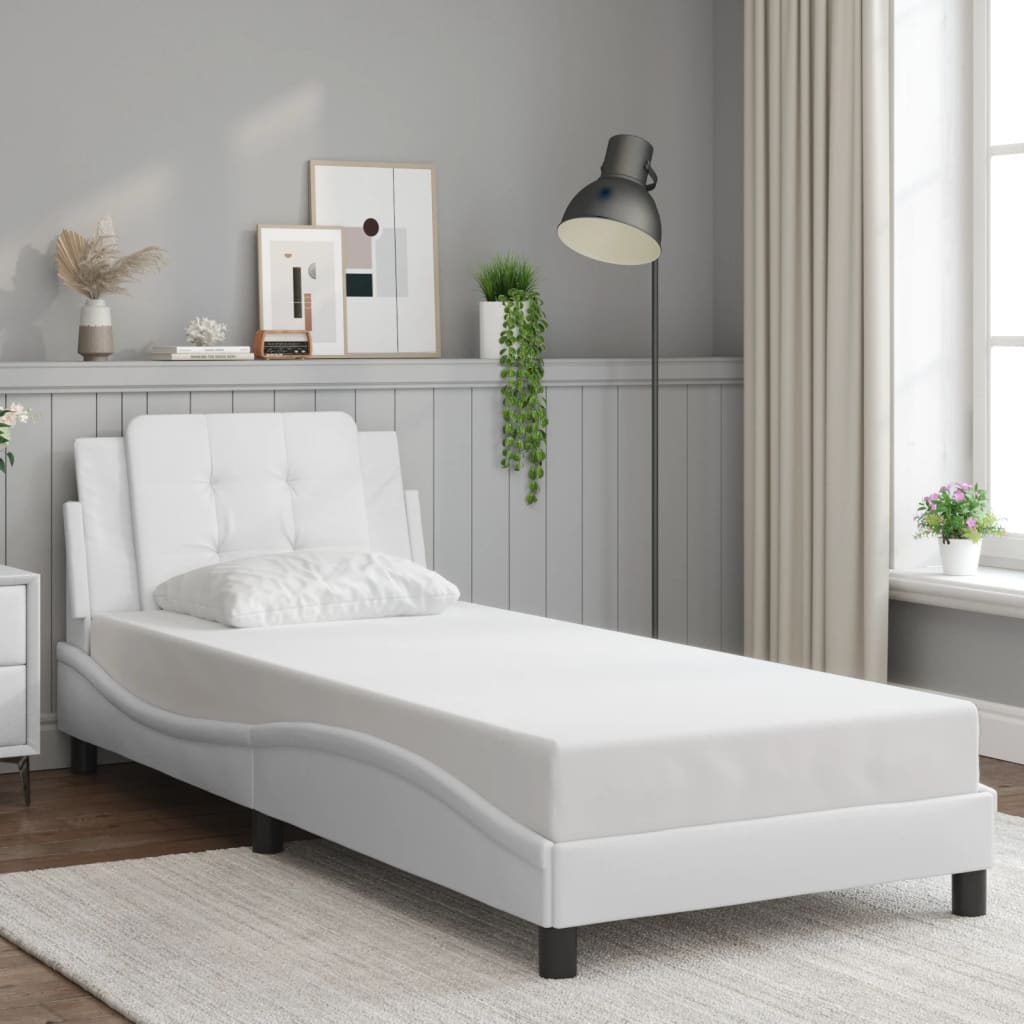 Estrutura de cama com LED sem colchão zadar 90x200cm branco