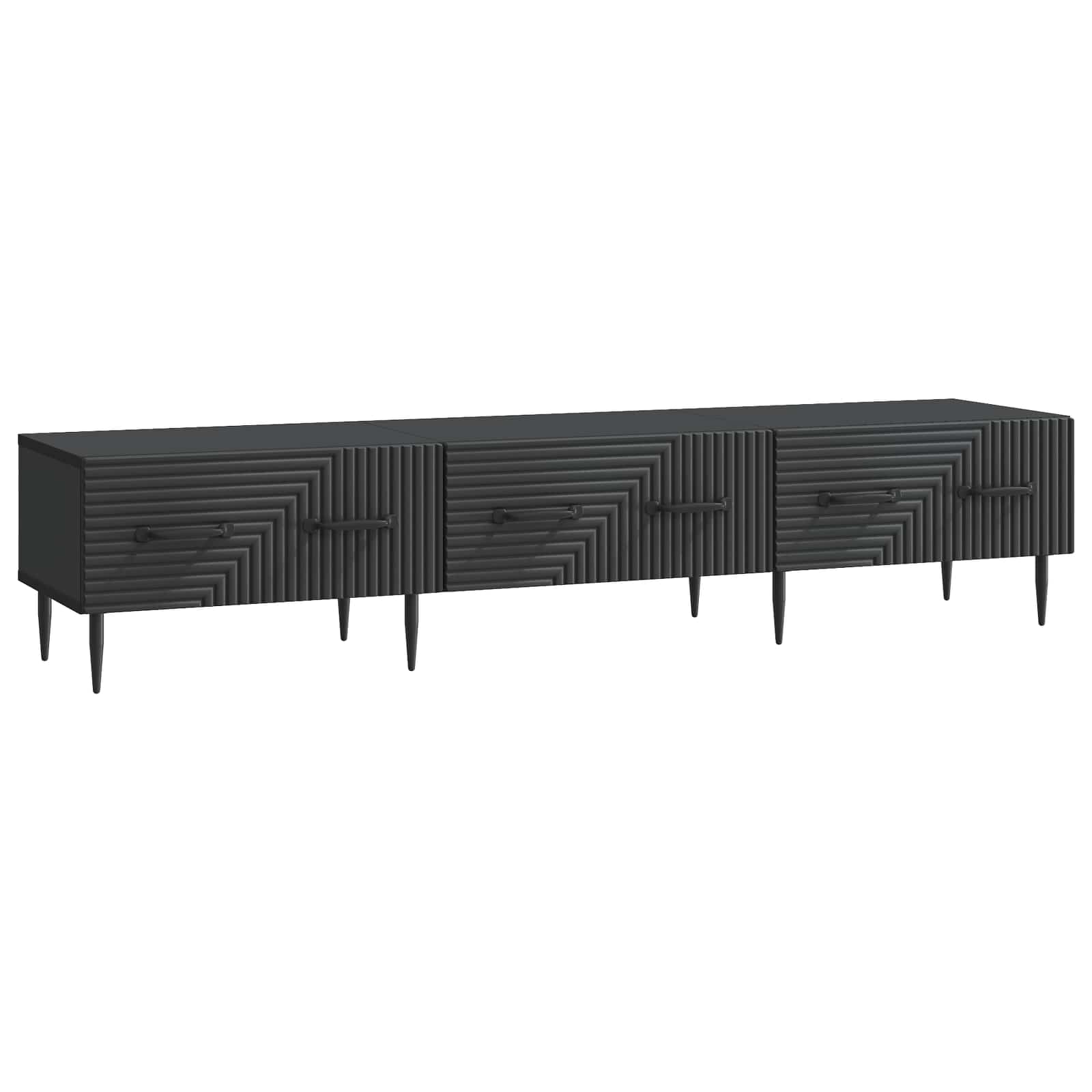 Gabinete para TV preto 147 x 34,5 x 30 cm derivados de madeira