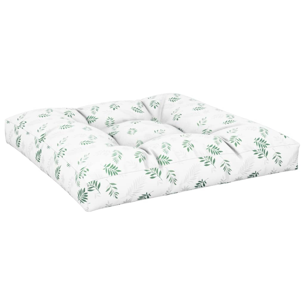 Almofadão para sofá de paletes 80x80x12 cm tecido padrão folhas