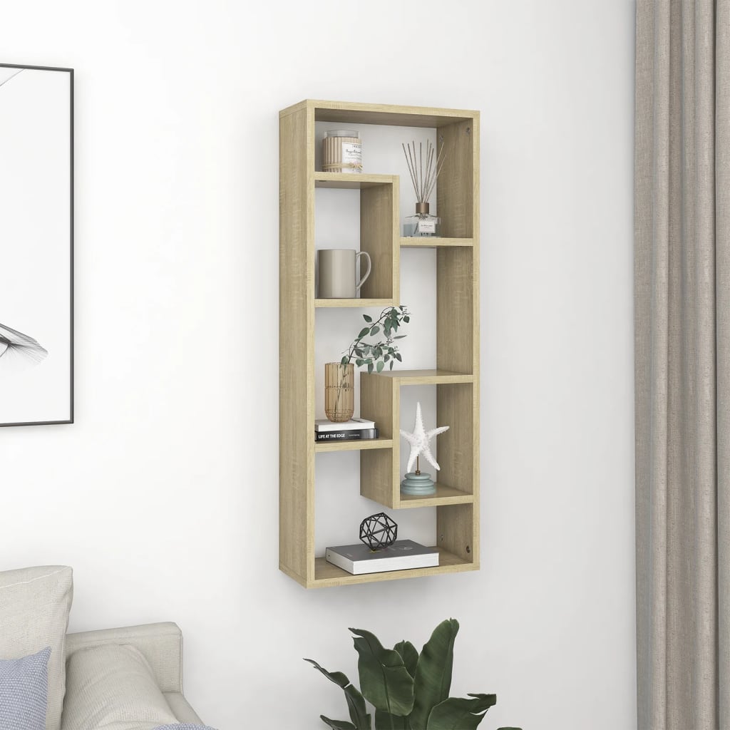 Estante de parede 36x16x90 cm derivados madeira carvalho sonoma