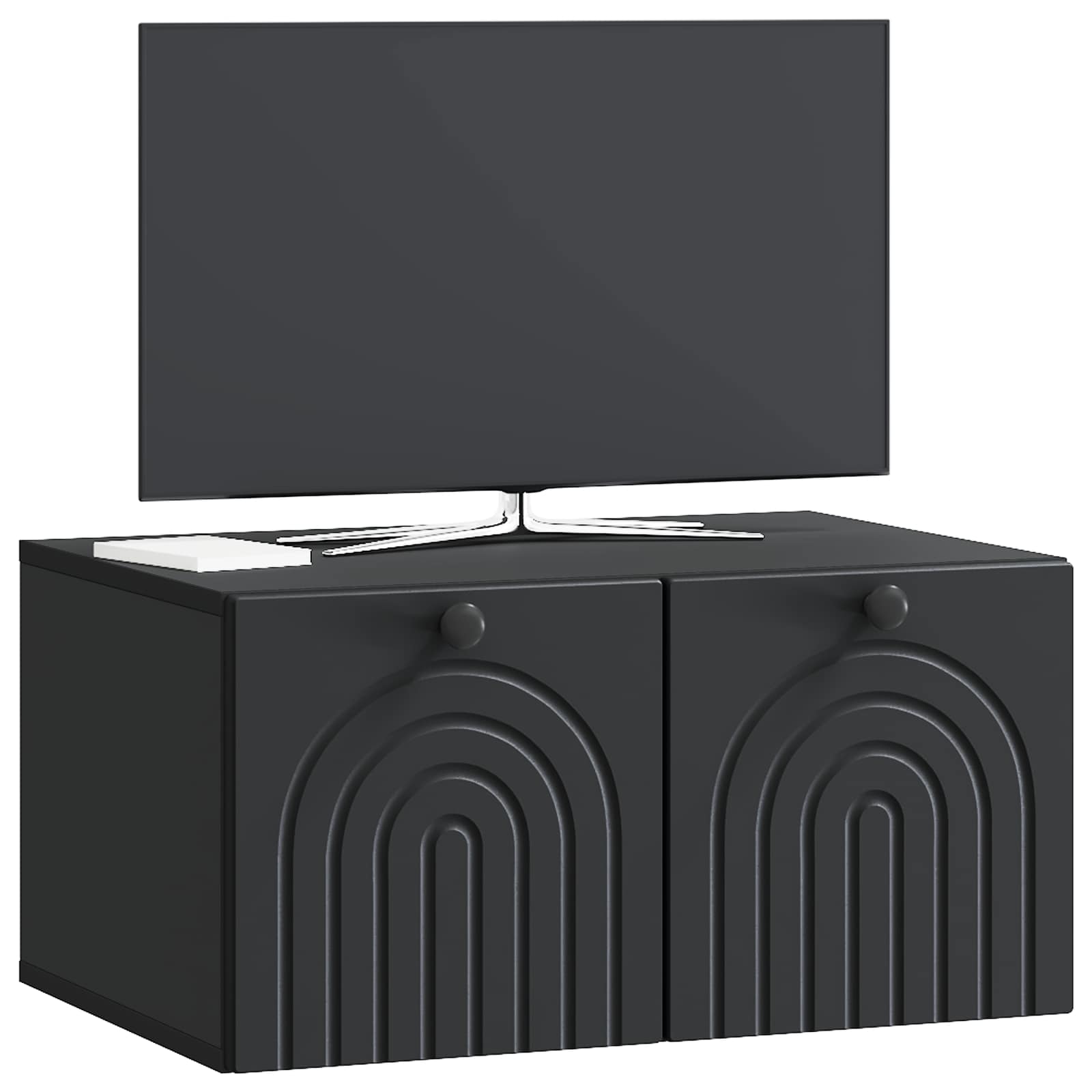 Gabinete de TV de parede preto 59,5 x 41 x 30 cm
