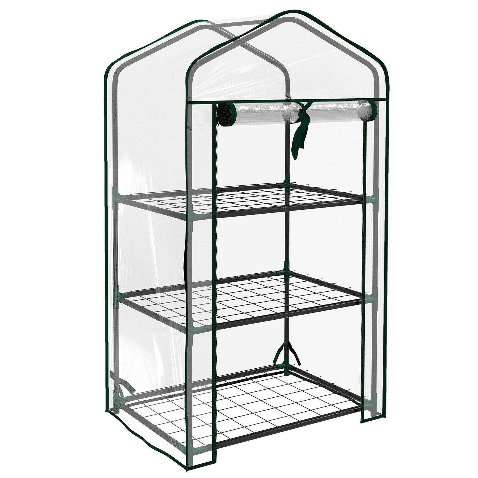 Estufa de jardim de 3 níveis estufa de terraço com 3 prateleiras para cultivo de plantas flores 59x39x127 cm transparente