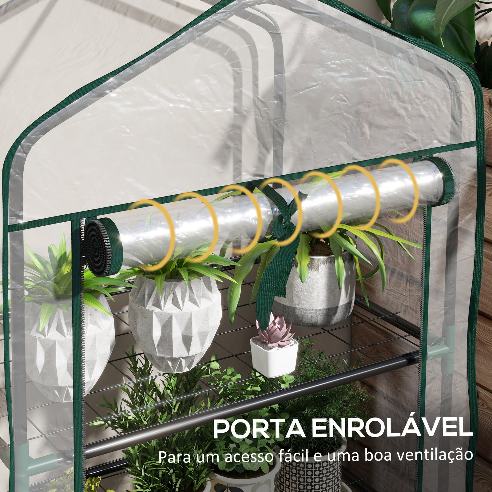 Estufa de jardim de 3 níveis estufa de terraço com 3 prateleiras para cultivo de plantas flores 59x39x127 cm transparente