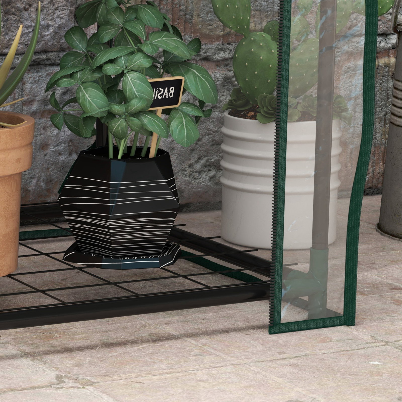 Estufa de jardim de 3 níveis estufa de terraço com 3 prateleiras para cultivo de plantas flores 59x39x127 cm transparente