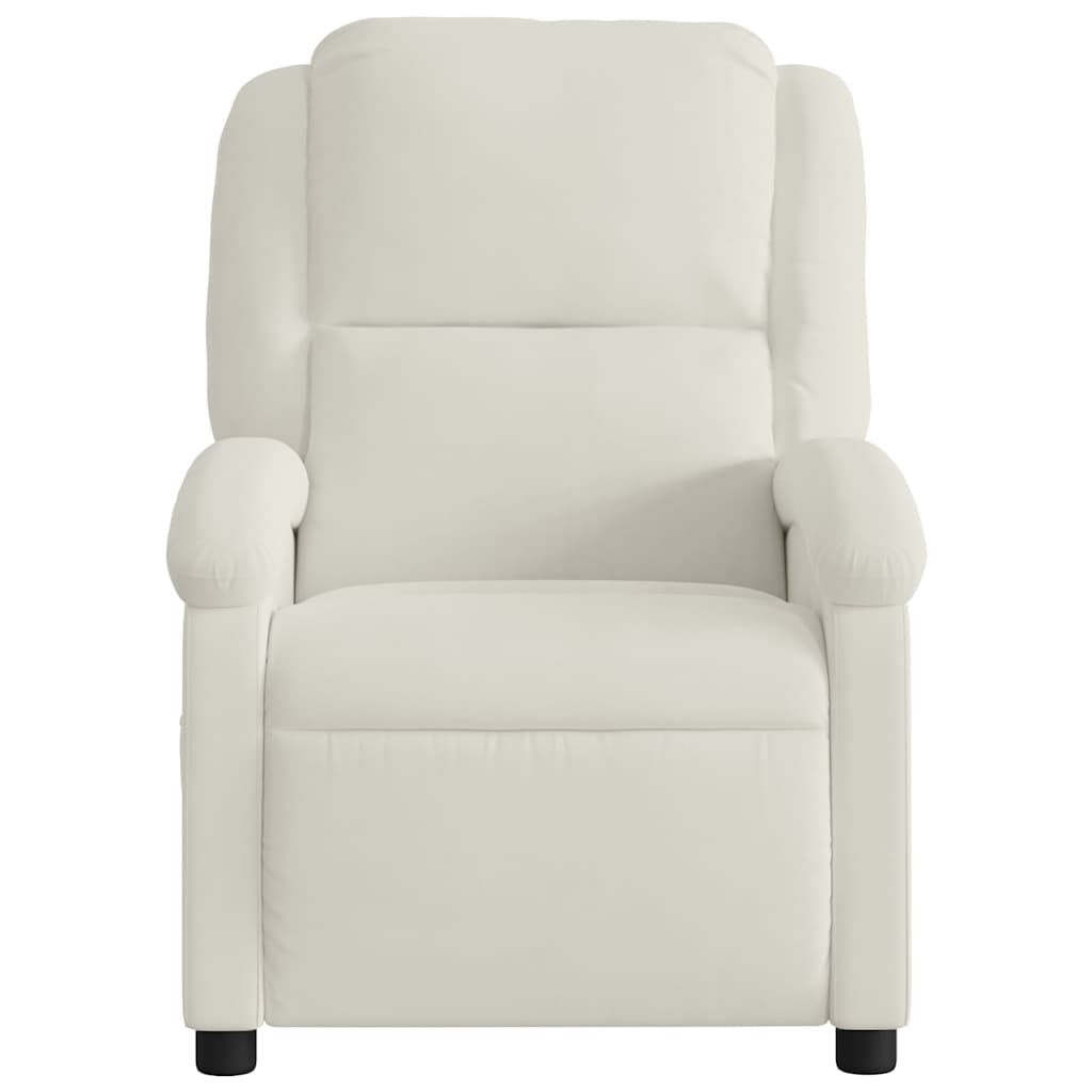 Poltrona reclinável veludo creme