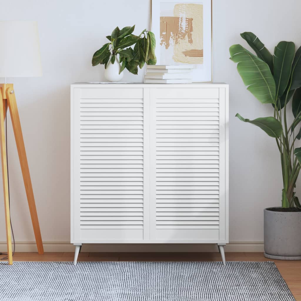 Portas de armário 2 pcs design de persiana pinho maciço branco