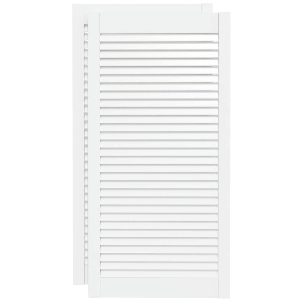 Portas de armário 2 pcs design de persiana pinho maciço branco