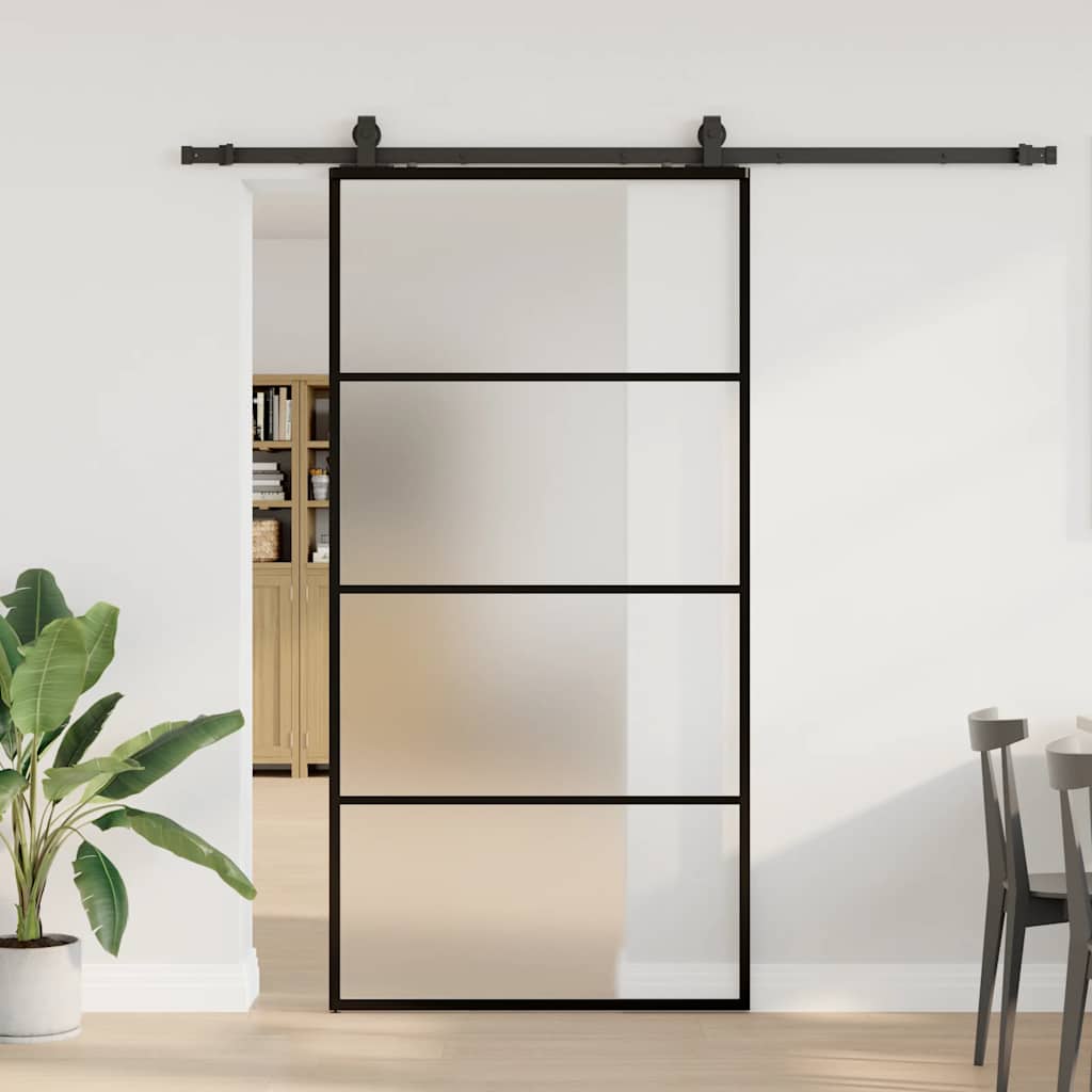 Porta desliz. c/ conj. ferragens 102,5x205cm vidro esg preto