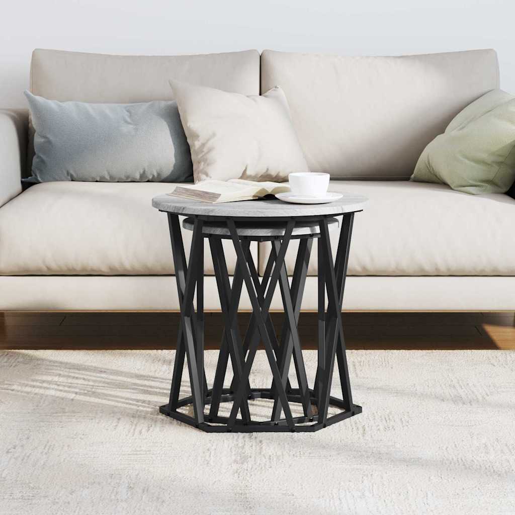 Mesa de centro 2 unid. cinza sonoma 50 x 50 x 50 cm