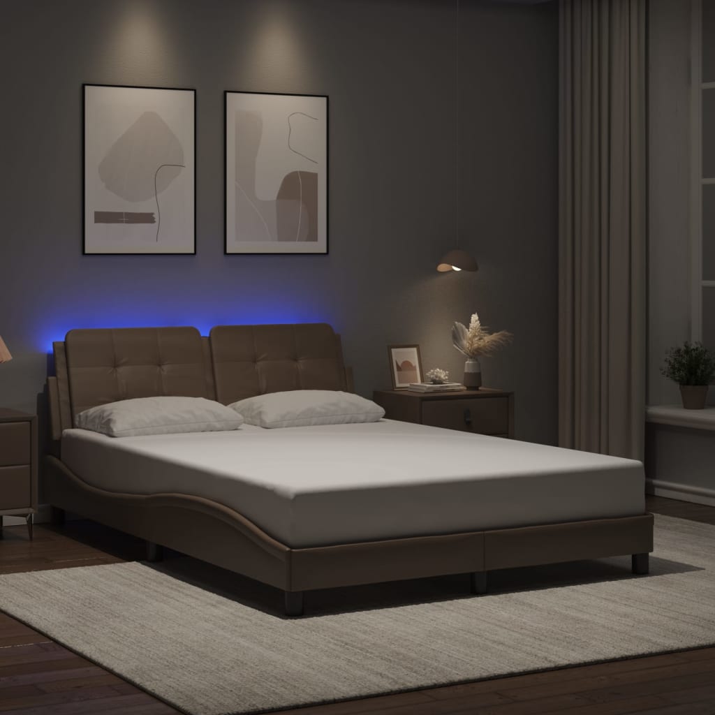 Estrutura de cama com LED sem colchão zadar 120x200 cappuccino