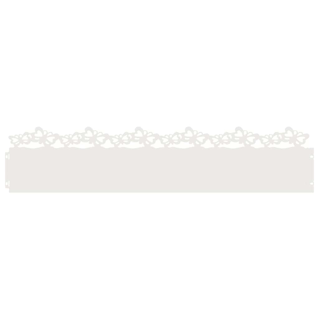 Delimitadores de relvado 10 unid. 103 x 0,05 x 22 cm aço branco