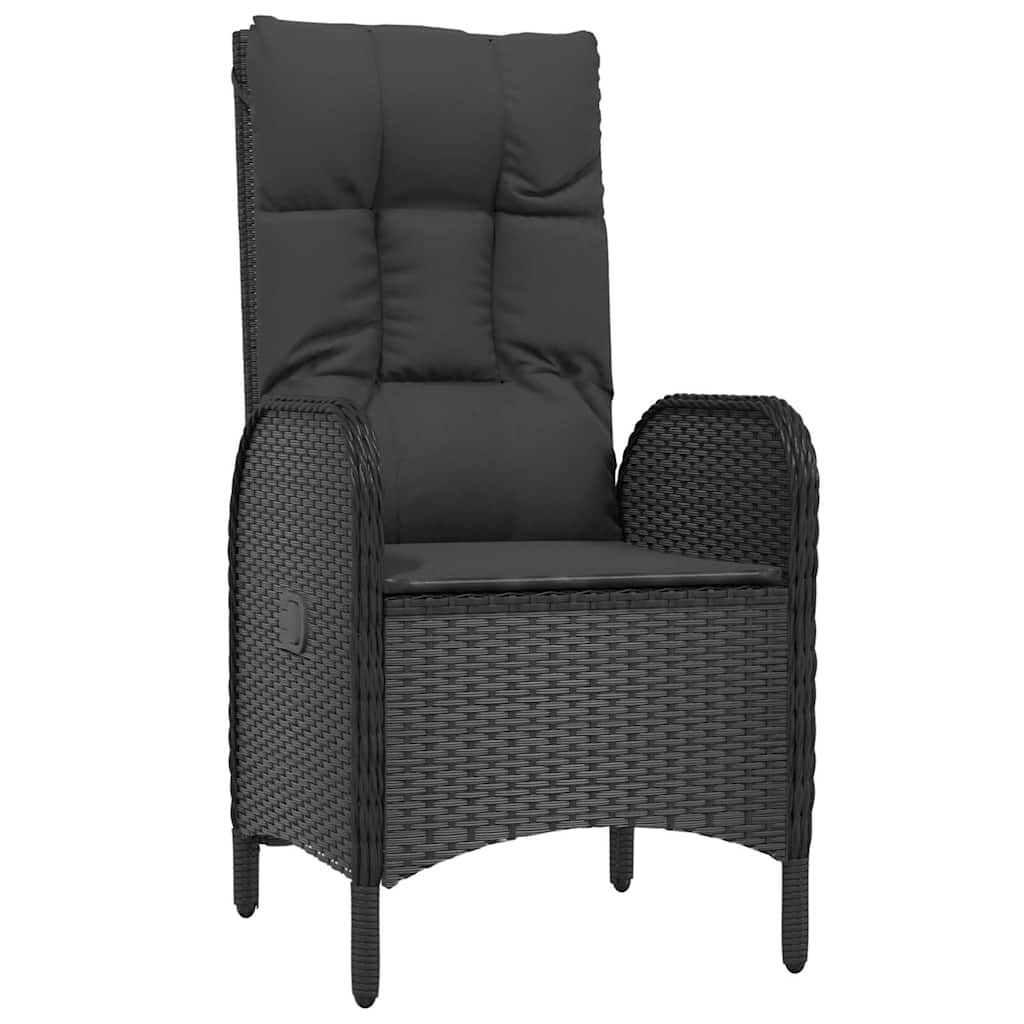 Cadeiras de exterior 2 pcs vime PE preto
