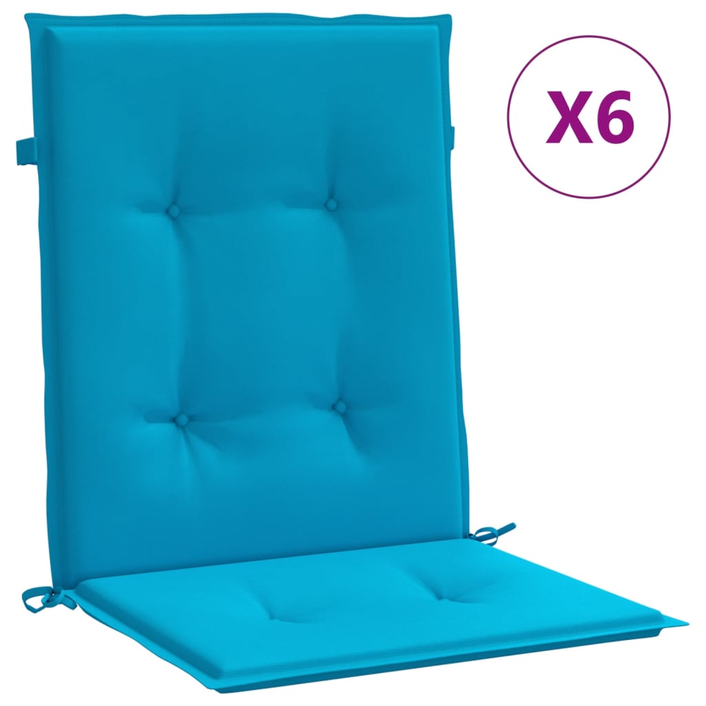 Almofadões lombares p/ cadeiras de jardim 6pcs oxford azul