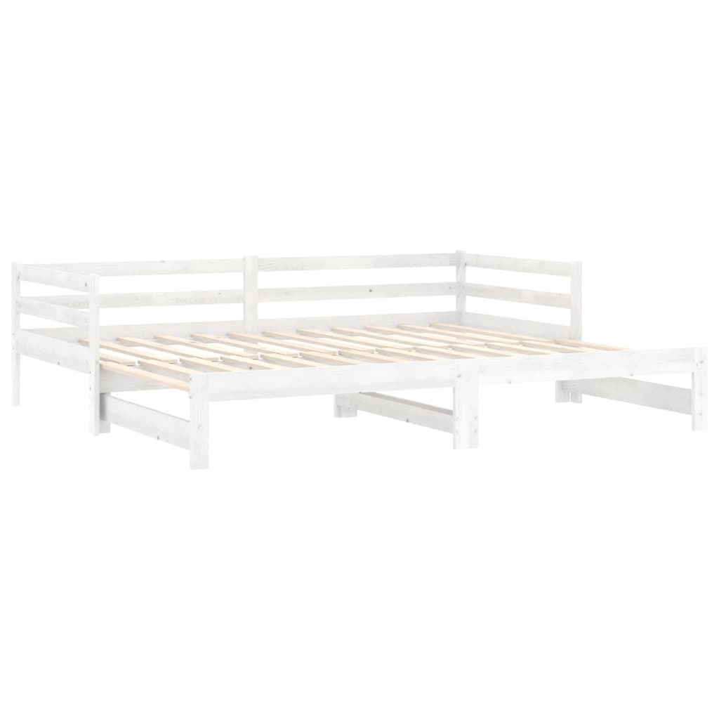 Estrutura sofá-cama de puxar 2x(90x200) cm pinho maciço branco