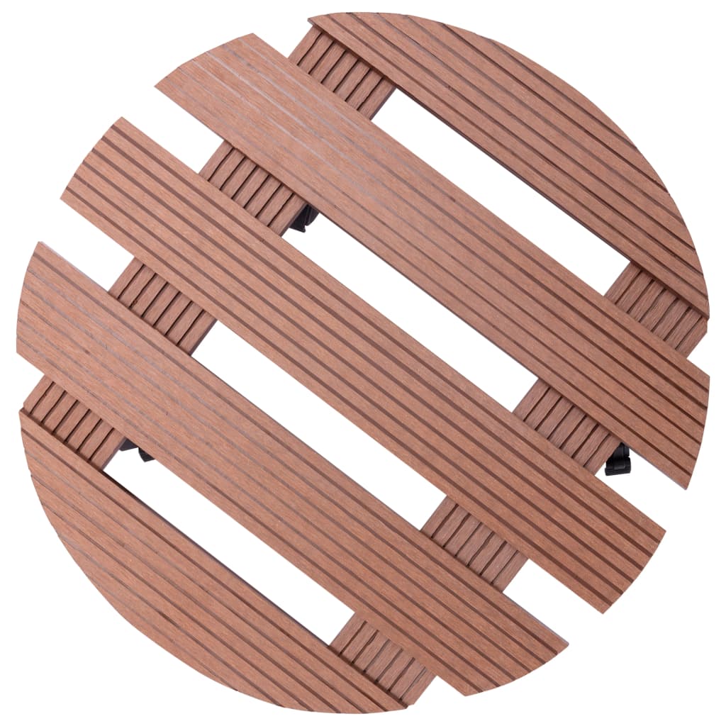 Suportes com rodas para vasos 2 pcs ø30x7,5 cm wpc castanho