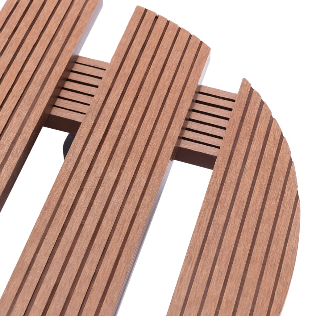Suportes com rodas para vasos 2 pcs ø30x7,5 cm wpc castanho