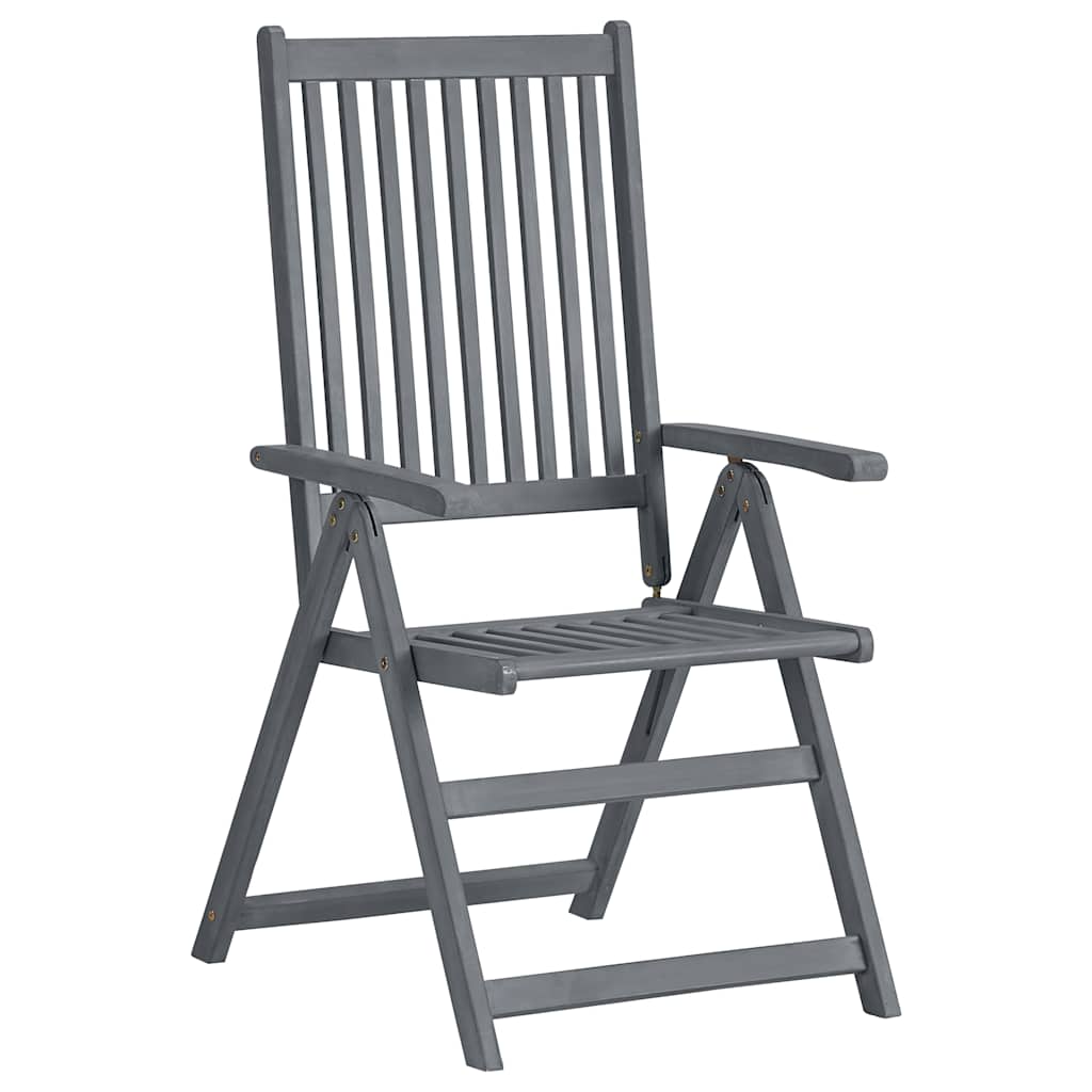 7 Pcs conjunto jantar exterior madeira acácia maciça cinzento