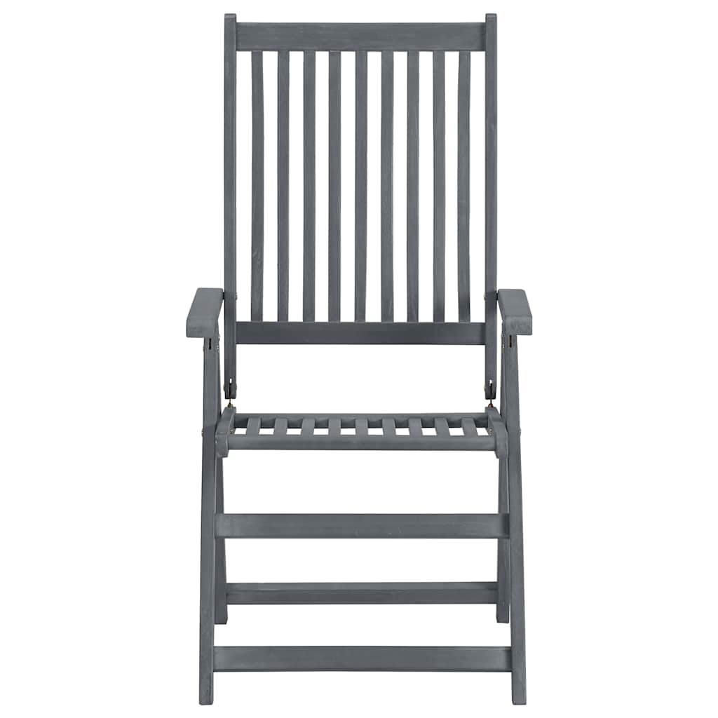 7 Pcs conjunto jantar exterior madeira acácia maciça cinzento