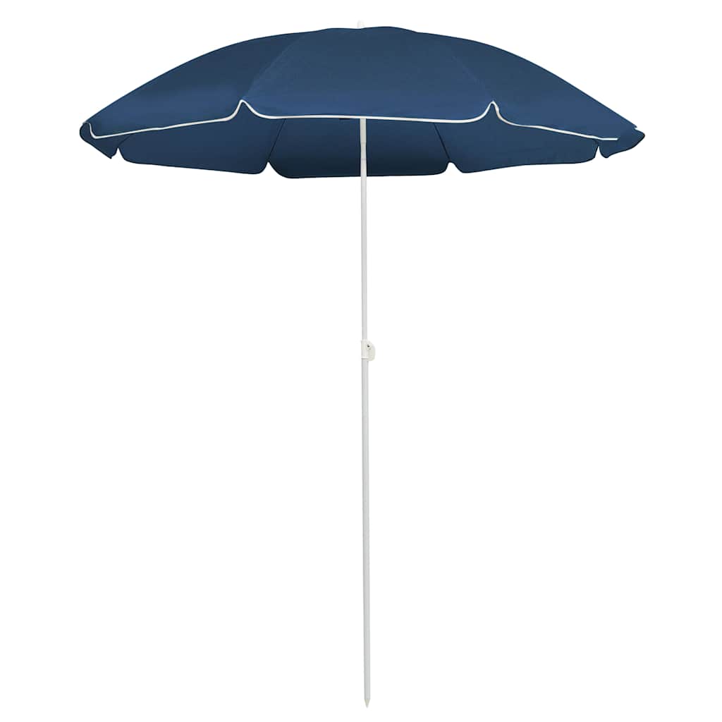 Guarda-sol de jardim com poste de aço 180 cm azul