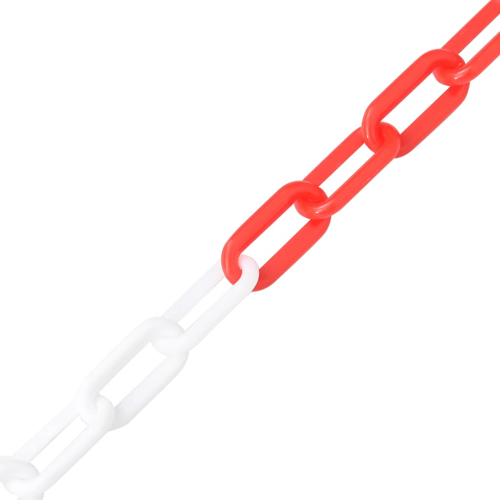 Corrente de sinalização plástico 100 m ø8 mm vermelho e branco