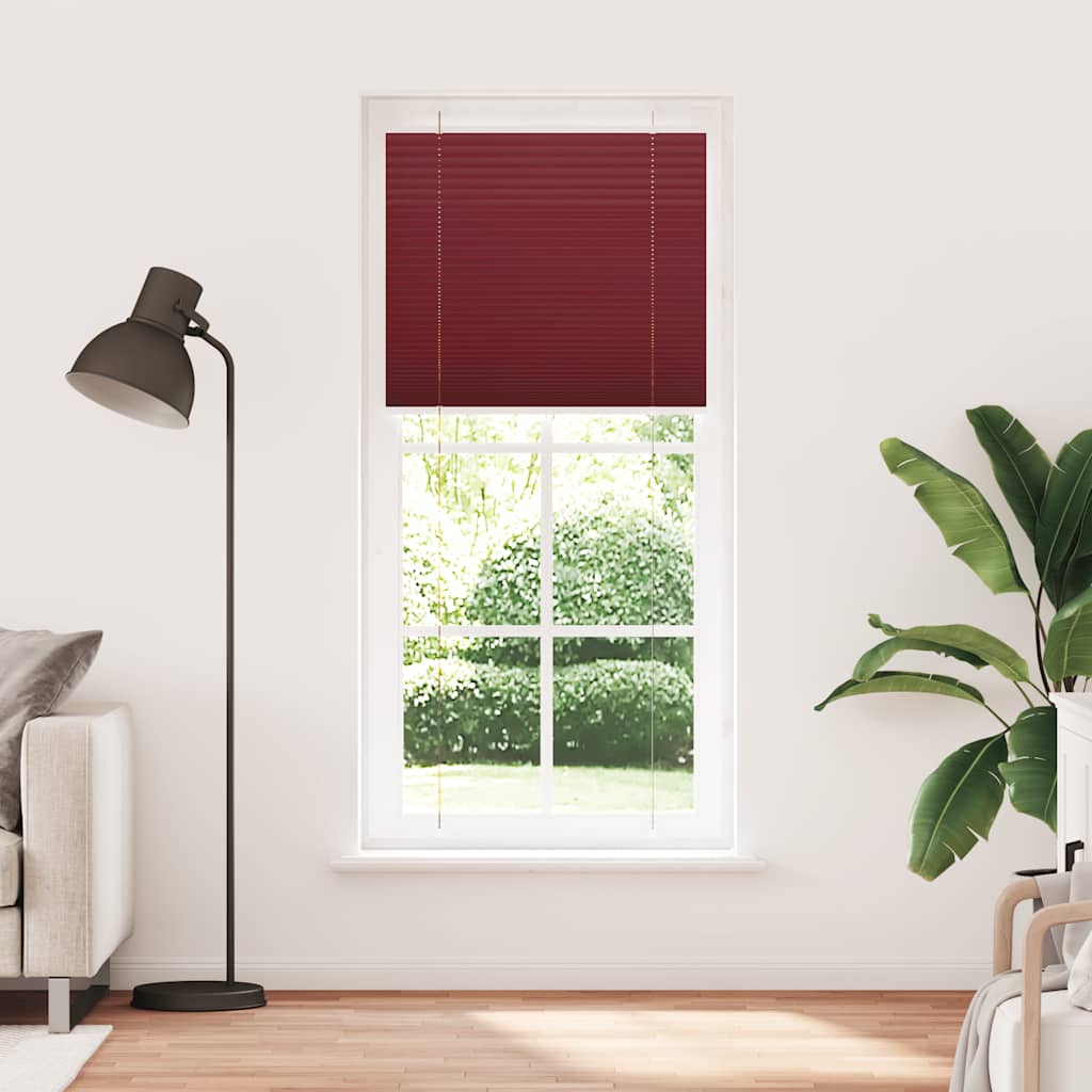 Plissado cego bordéus vermelho 95x200 cm largura tecido