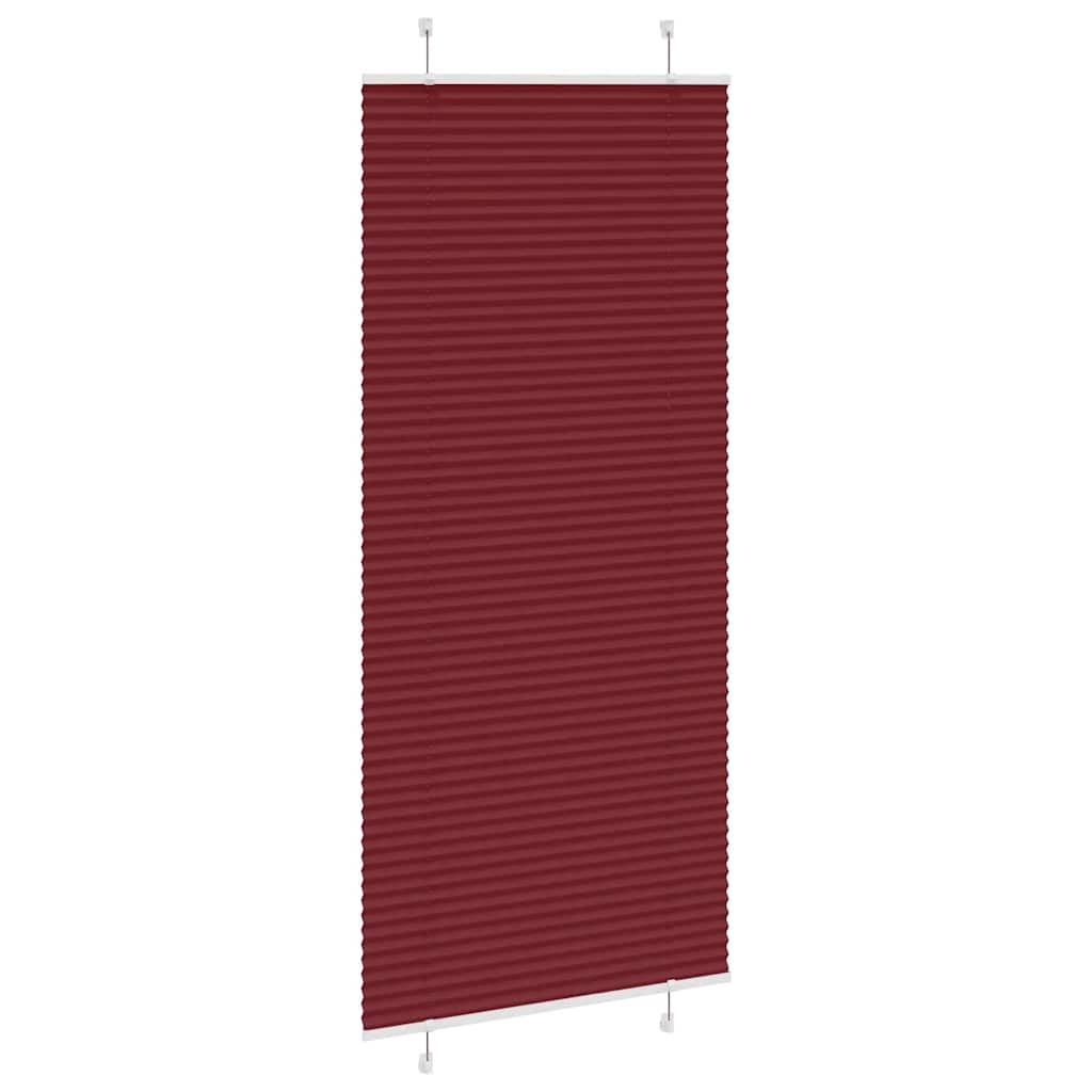 Plissado cego bordéus vermelho 95x200 cm largura tecido