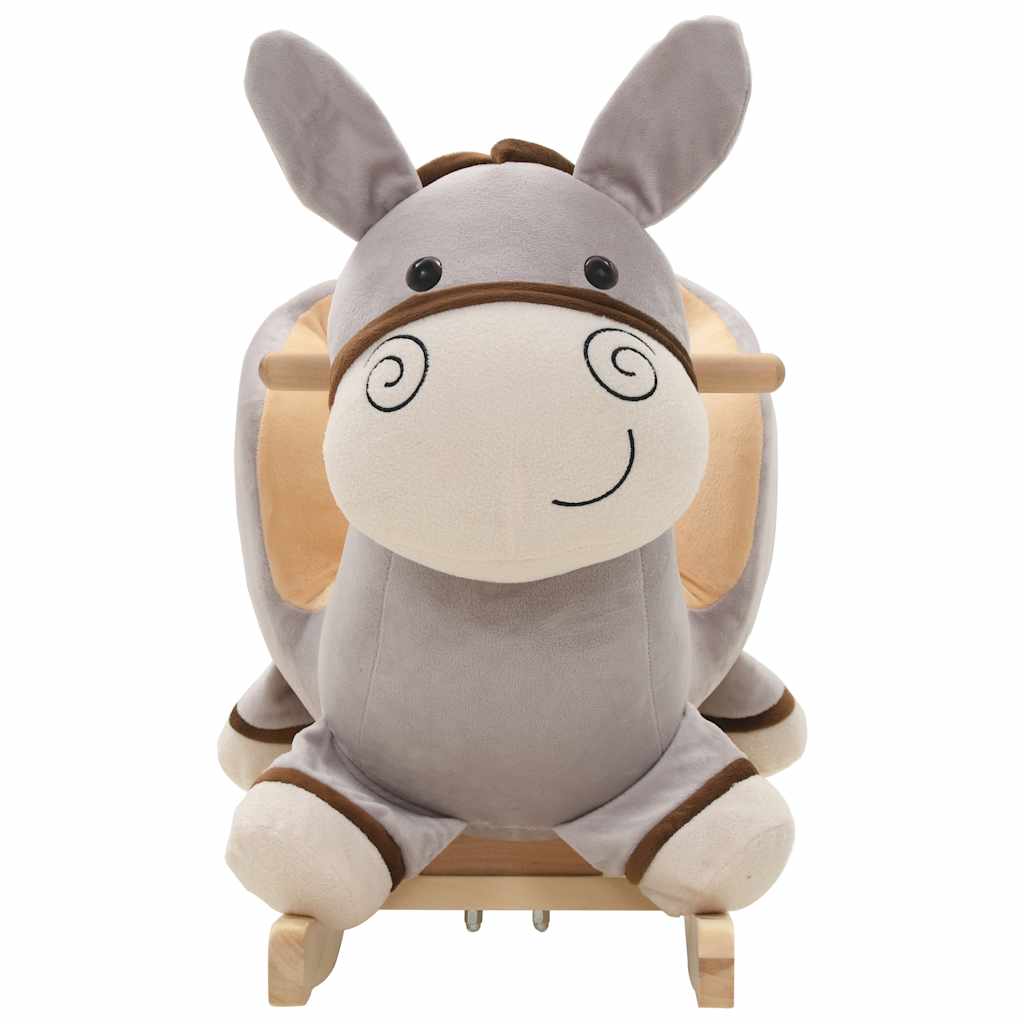 Animal de baloiçar burro em pelúcia 60x32x55 cm cinzento