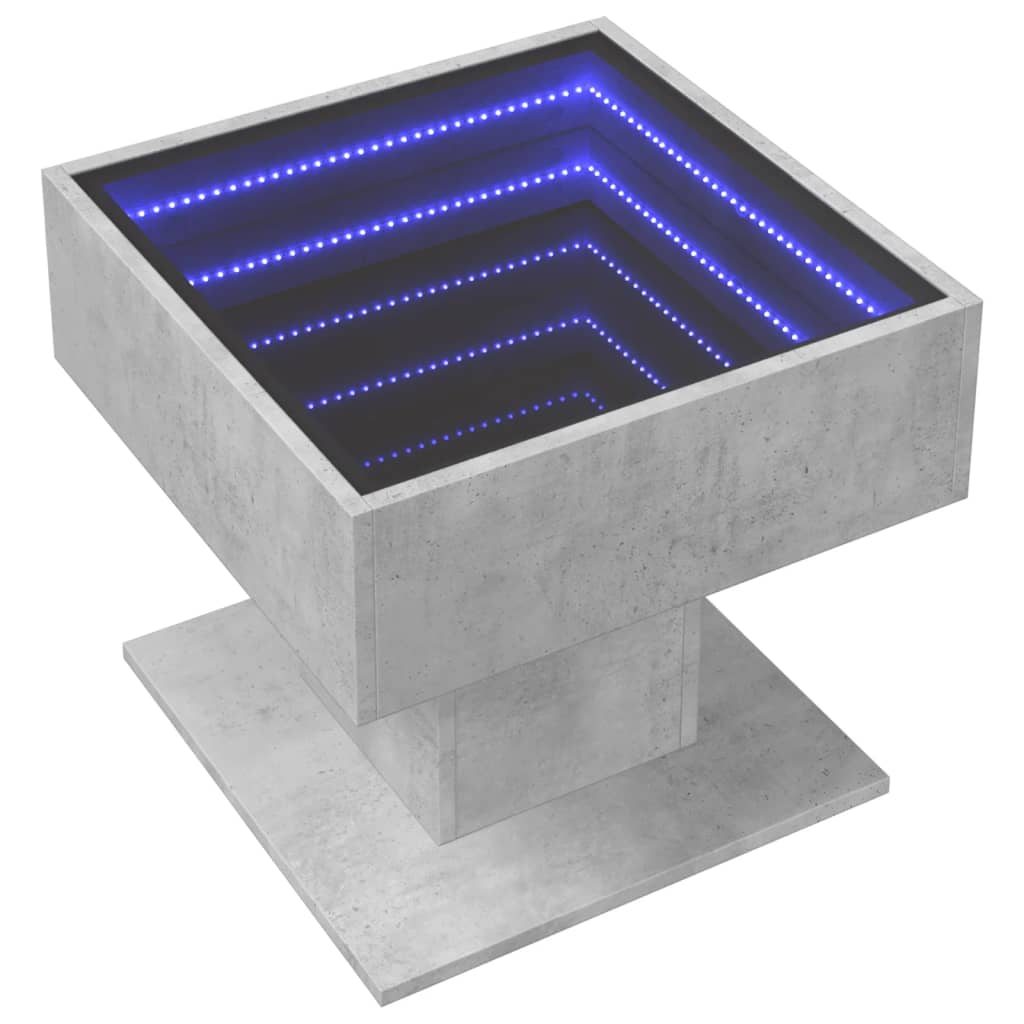 Mesa de centro c/ leds 50x50x45 cm madeira processada