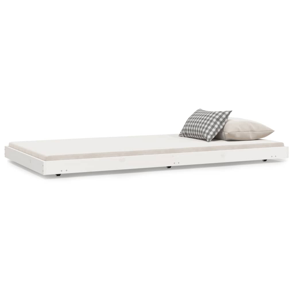 Estrutura de cama sem colchão 80x200 cm pinho maciço branco