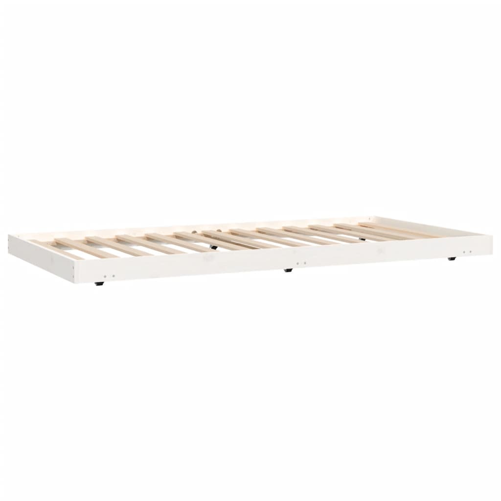 Estrutura de cama sem colchão 80x200 cm pinho maciço branco