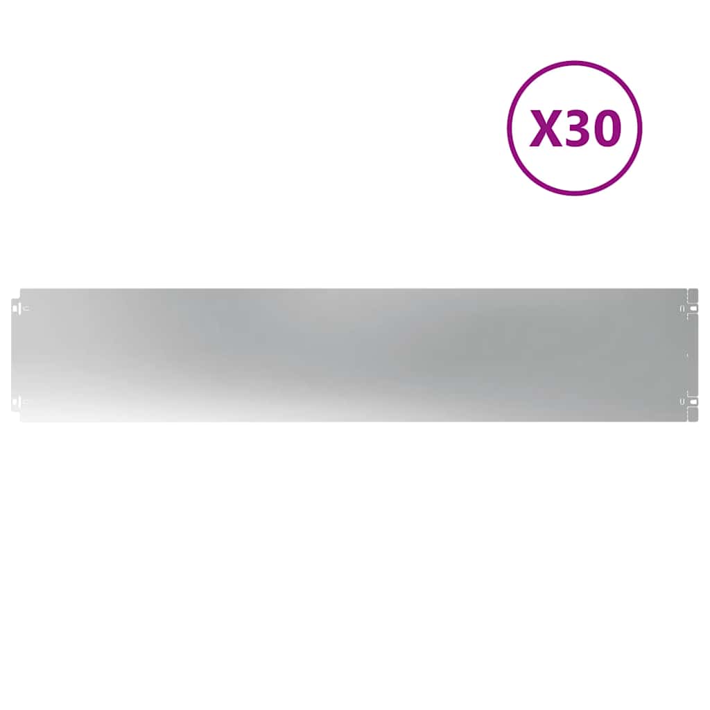 Bordas de relvado 30 unid 20x103 cm aço galvanizado