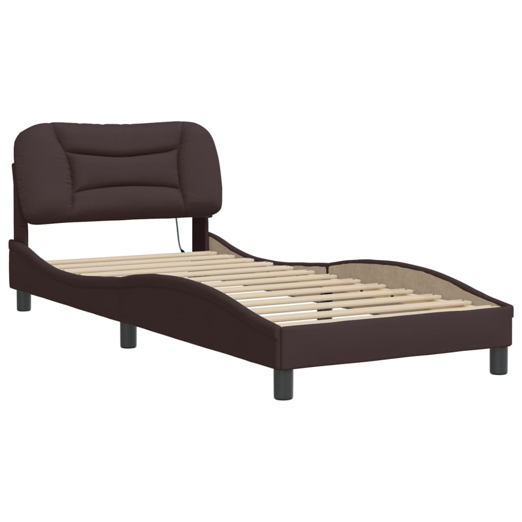 Estrutura de cama com LED sem colchão hvar 80x200 cm tecido