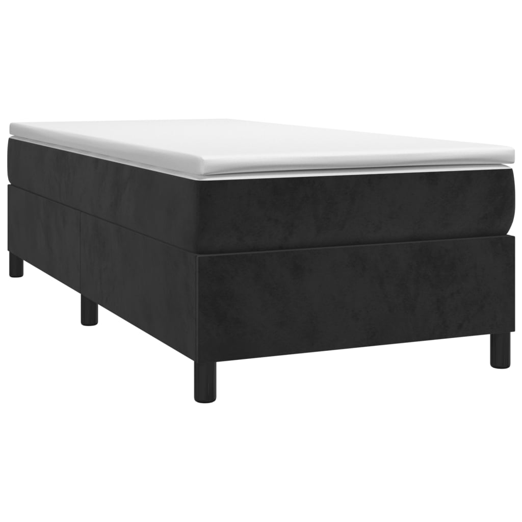 Cama com molas/colchão 80x200 cm veludo preto
