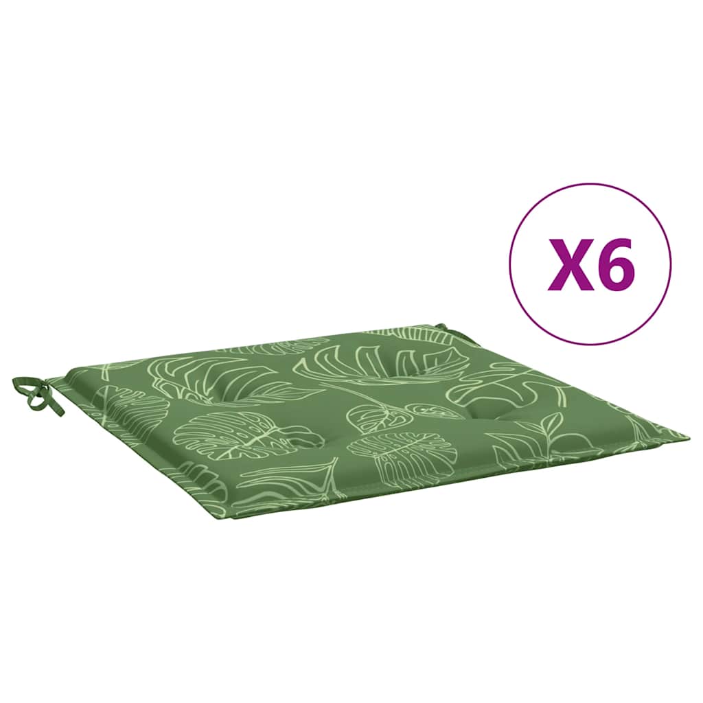 Almofadões p/ cadeira 6pcs 40x40x4cm tecido padrão folhas