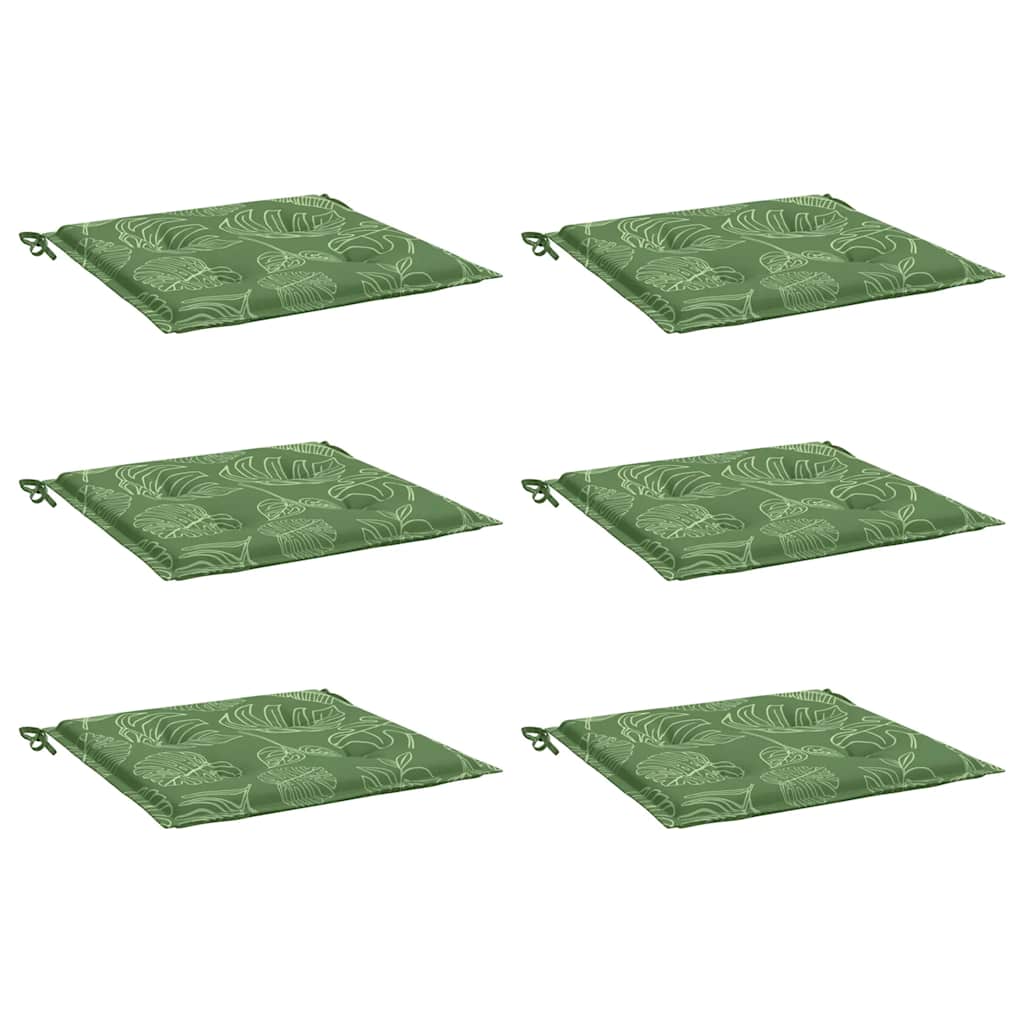 Almofadões p/ cadeira 6pcs 40x40x4cm tecido padrão folhas
