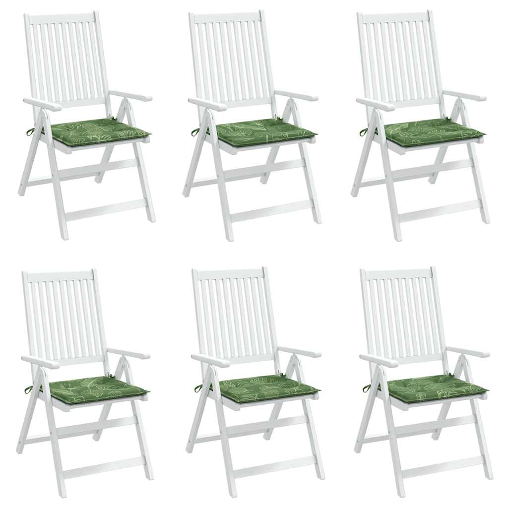 Almofadões p/ cadeira 6pcs 40x40x4cm tecido padrão folhas