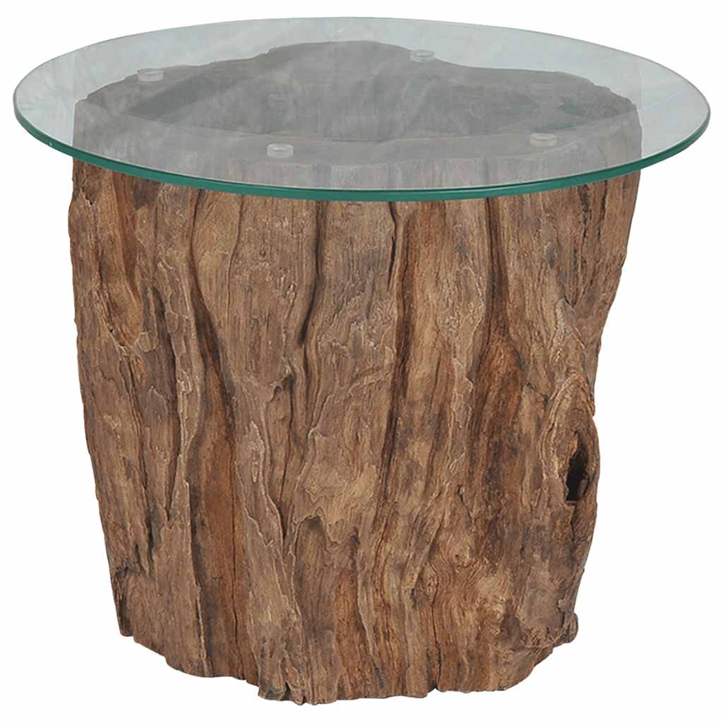 Mesa de centro em teca e vidro 50x40 cm