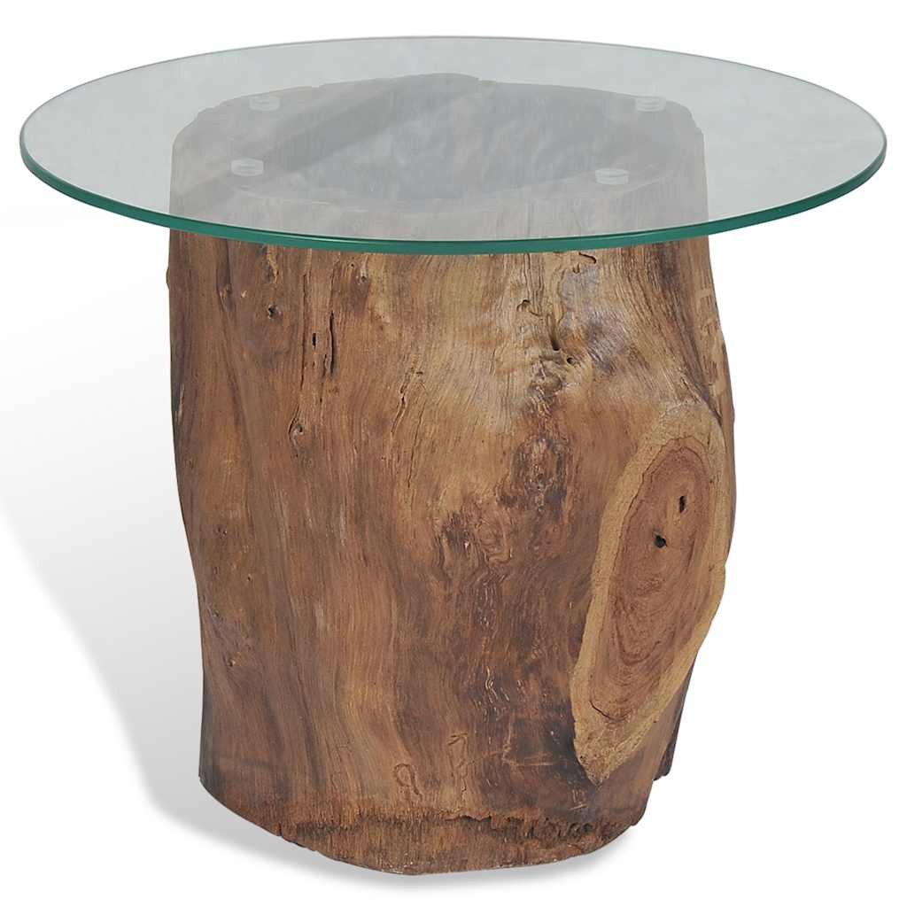 Mesa de centro em teca e vidro 50x40 cm