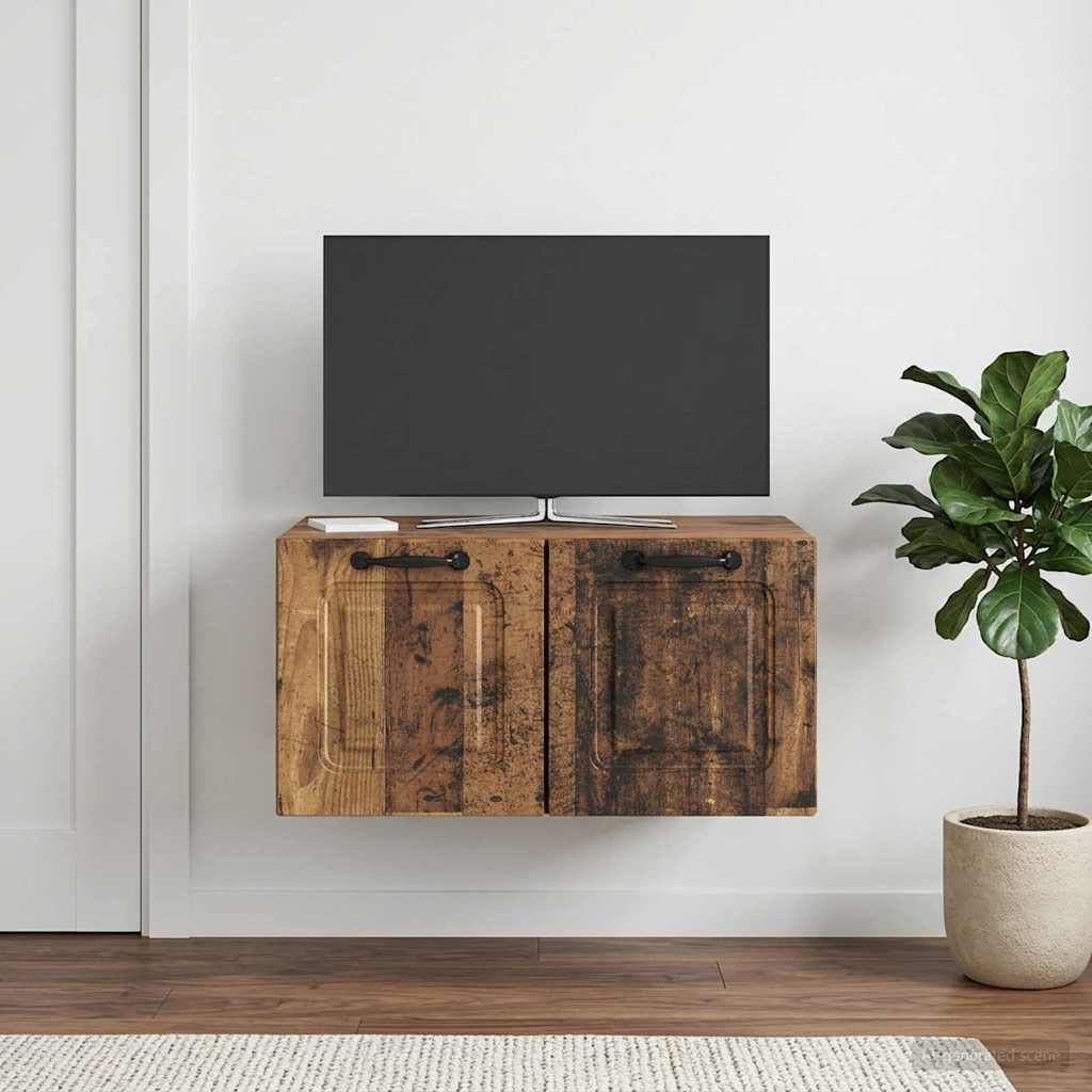Gabinete de TV de parede madeira antiga 59,5 x 41 x 30 cm