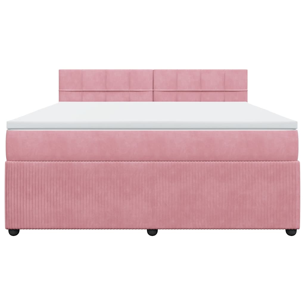 Cama com molas/colchão 180x200 cm veludo rosa