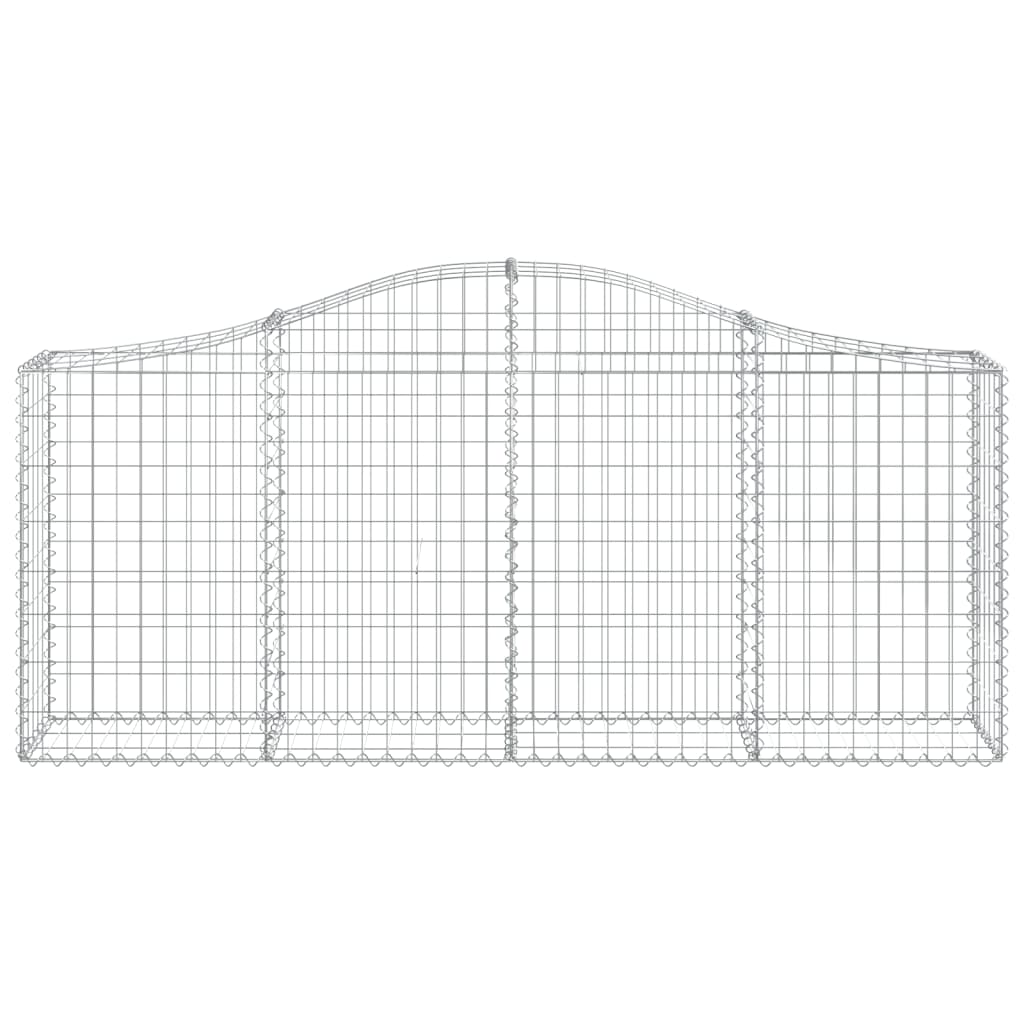 Cestos gabião arqueados 2 pcs 200x30x80/100cm ferro galvanizado