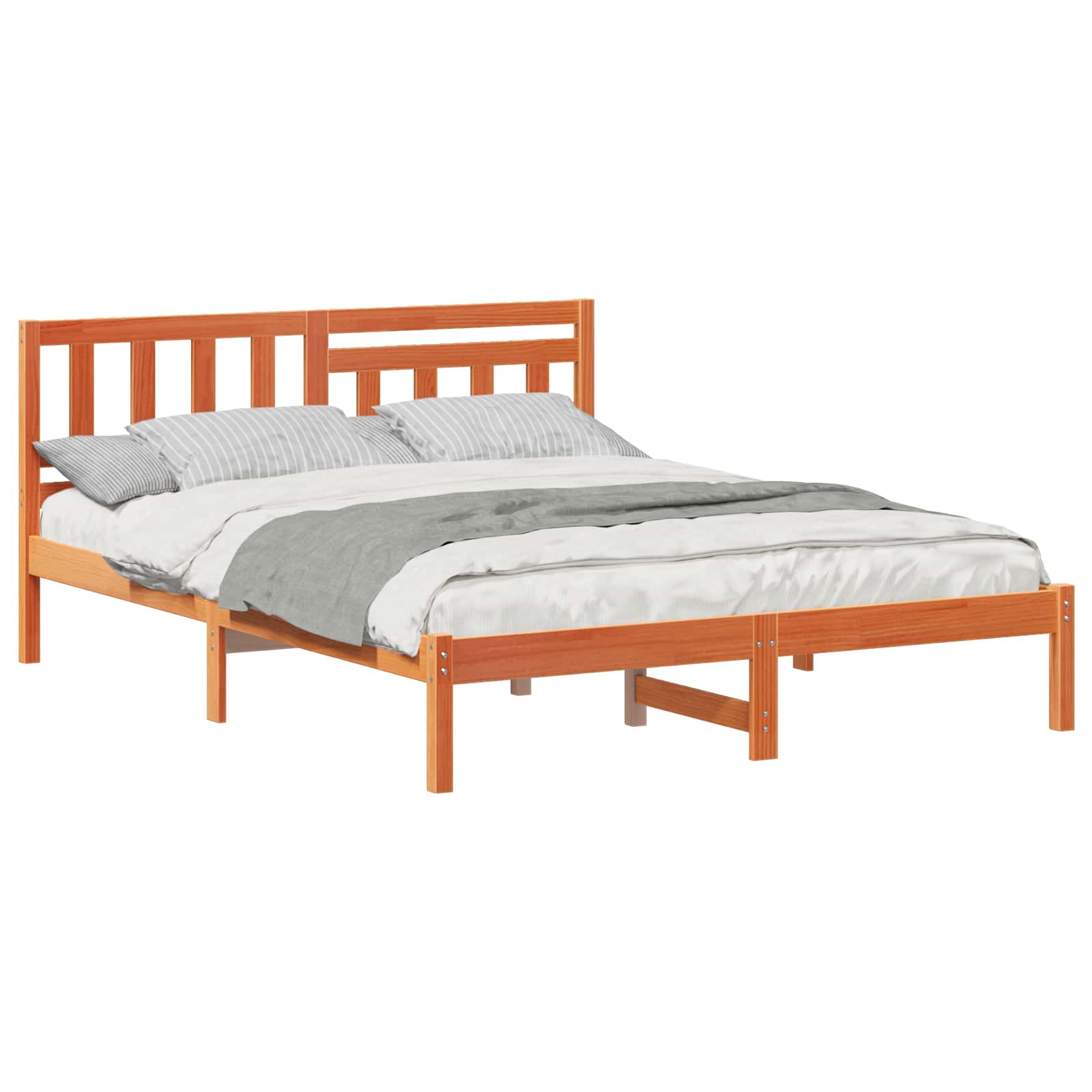 Estrutura da cama com cabeceira marrom cera 150 x 200 cm